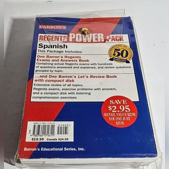 Barron's PowerPack Spanish Review & Regents Exams & Answers Books - Picture 1 of 3